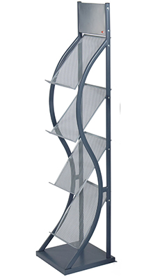 Mobile Stands - 4 x A4 Brochure Stand Grey - Floorstanding