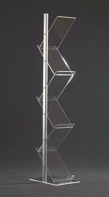 Floor Standing Brochure Holders - A4 Zig Zag Leaflet Display - Floorstanding