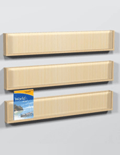 Mixed Sizes Leaflet Stand in Wood - Wall Mounted